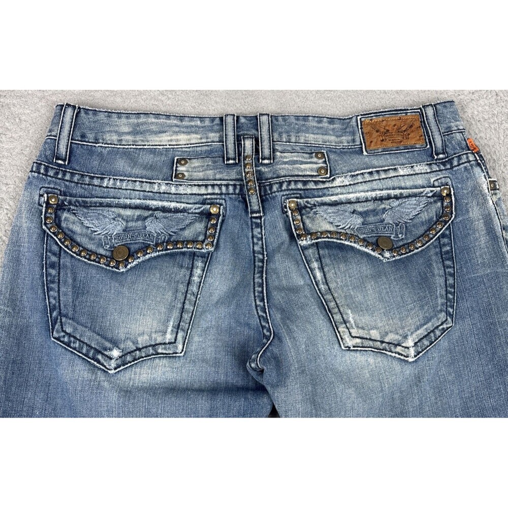 Robin's Jean Men's Back Flap Rhinestone Studed Boot Cut SZ 36 USA